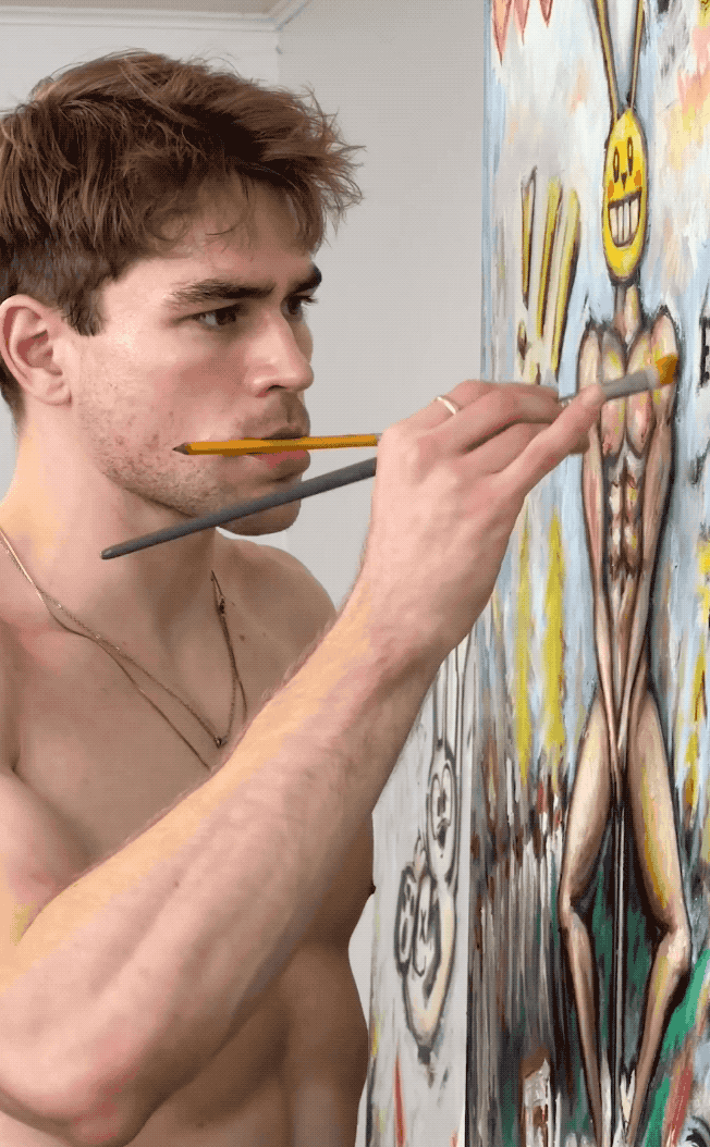 Artist Cody Gene painting