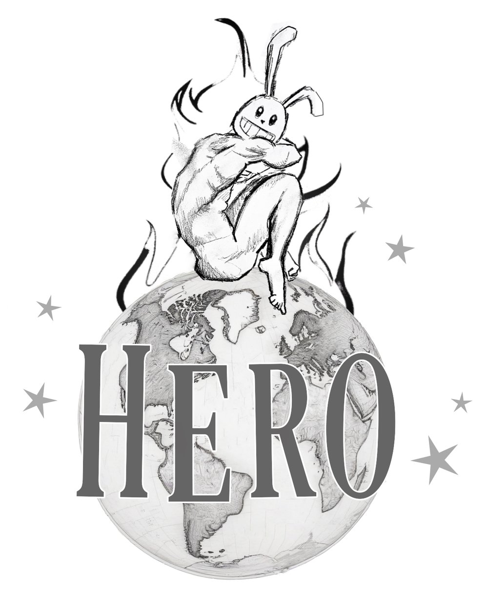 Rabbit sitting on an Earth globe